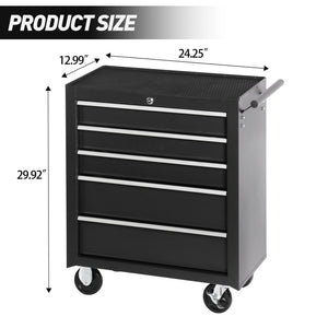 5-Drawer Rolling Tool Chest w/Lock & Key