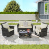 Apollo Four-Piece Wicker Patio Conversation Ensemble