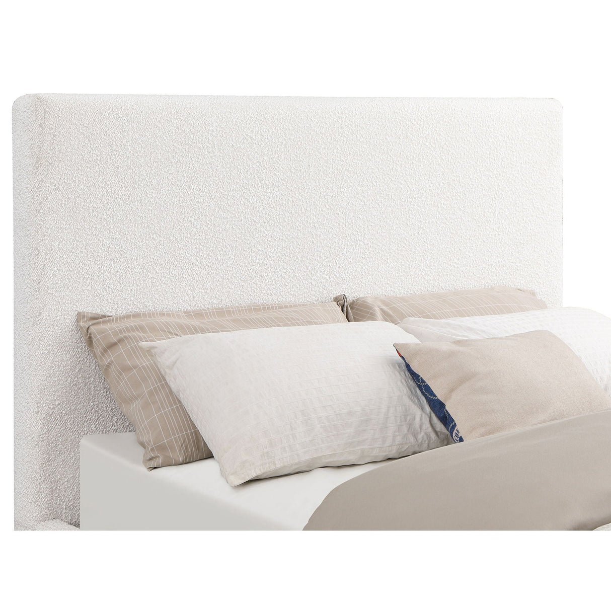 Talbot - Eastern King Platform Bed With Elevated Headboard - Cream
