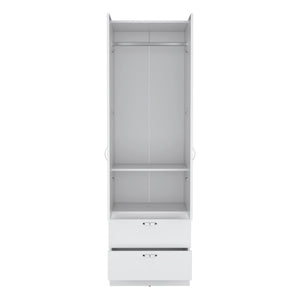 Armoire Organiser, Two Shelves, Rod, Double Door Cabinet Armoire