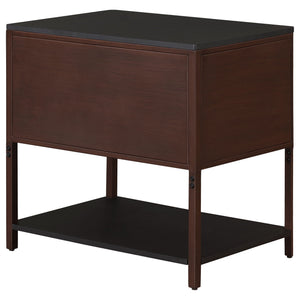 Tova - 2 Drawer Side Table With Shelf - Dark Brown