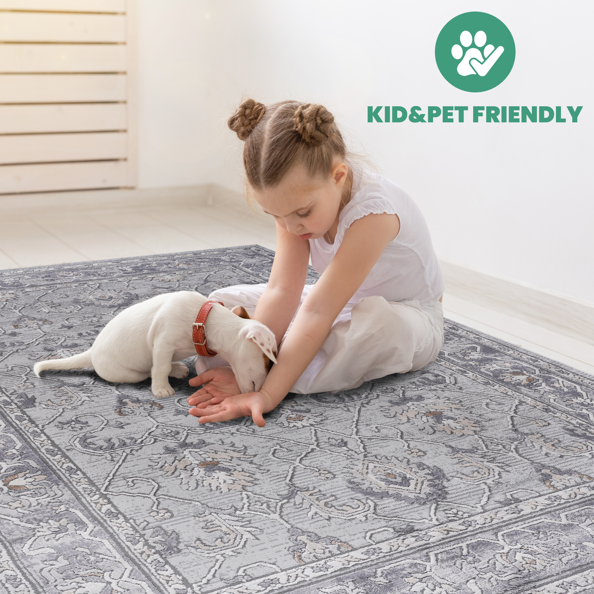 NAAR MARFI Collection Oriental Non-Shedding and Stain Resistant Area Rug