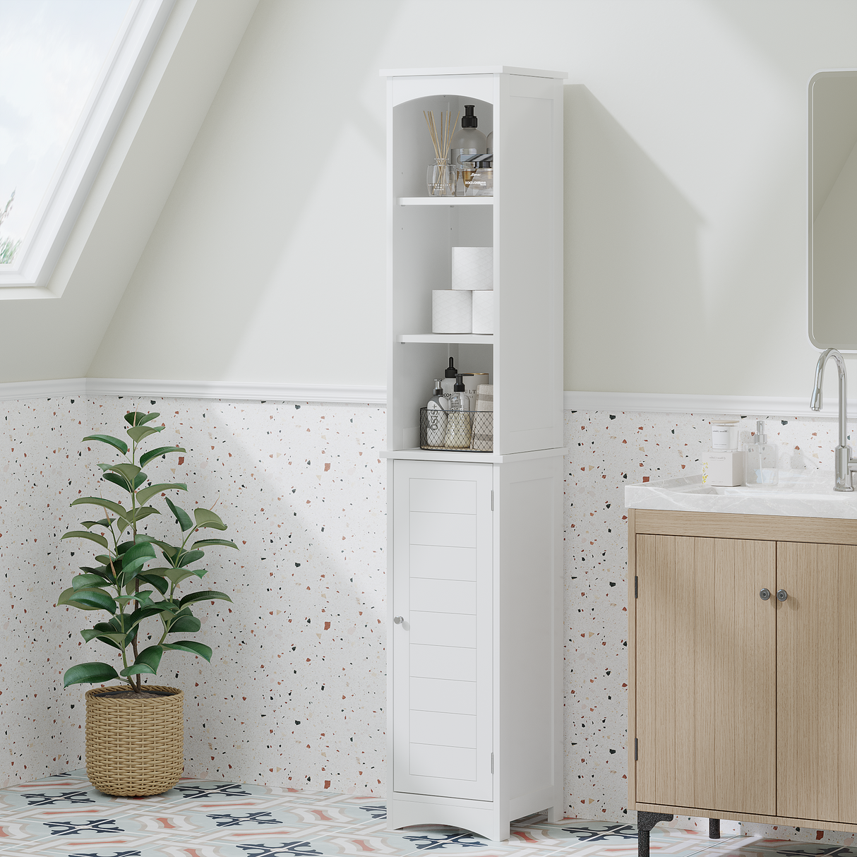 64.17'' Tall Bathroom Storage Cabinet