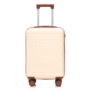 Beige 2-Piece Spinner Luggage Set with Hard Shell - Beige