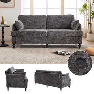 2 Seater Sofa With LED Light, USB Charging Port, And Storage Bag