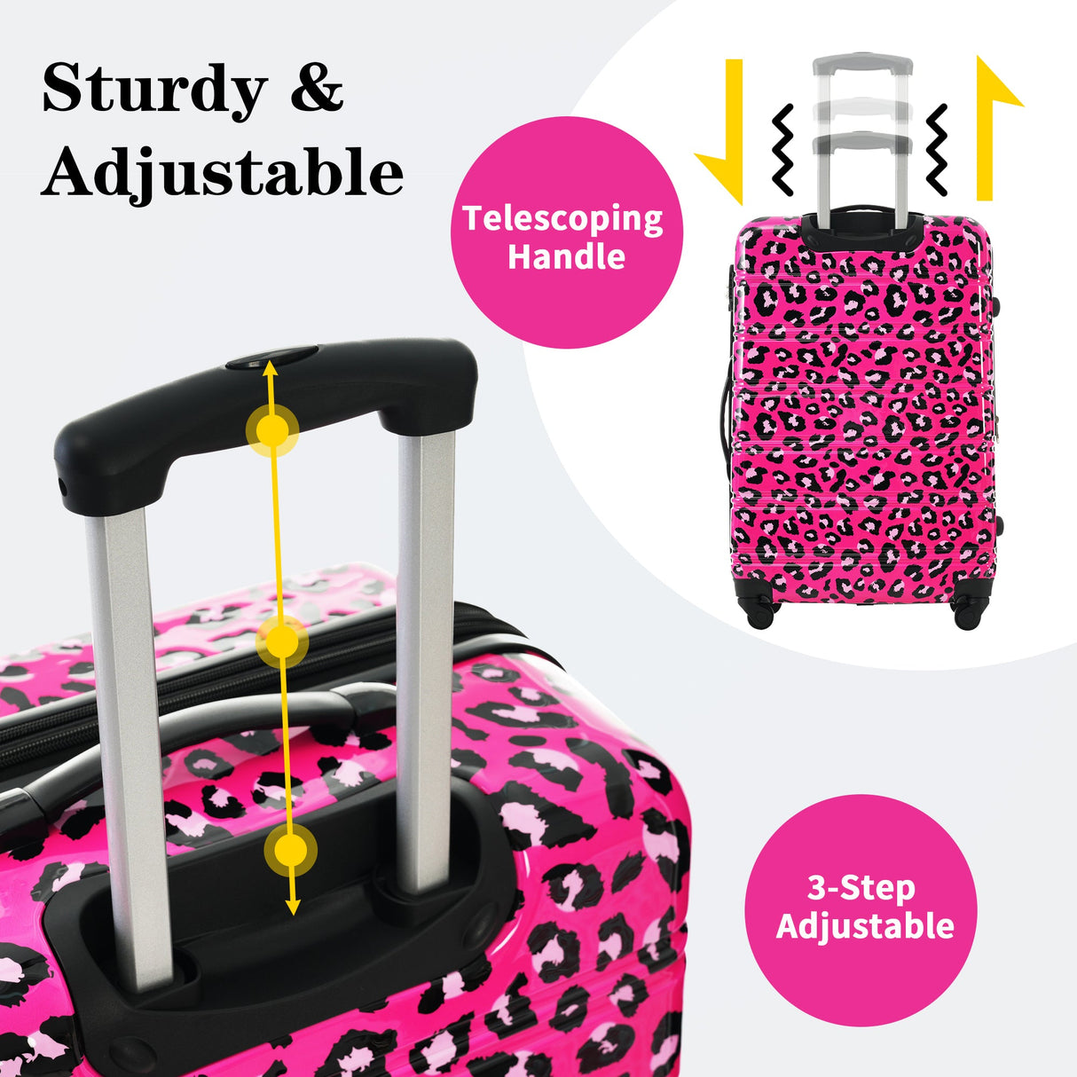 Hardshell Luggage Sets 3 pcs Spinner Suitcase with TSA Lock Lightweight Luggages