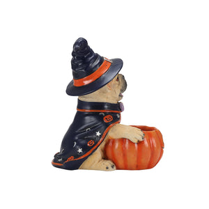 Halloween French Bulldog Witch Puppy Figurine