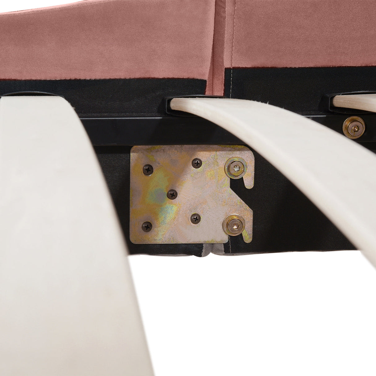 Aspen Vertical Tufted Headboard Platform Bed Set, Queen, Ash Rose Pink Velvet