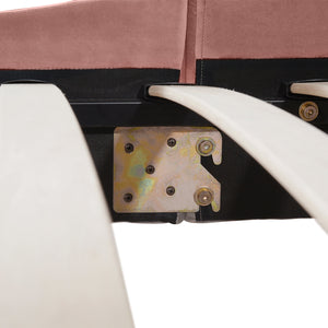 Aspen Vertical Tufted Headboard Platform Bed Set, Queen, Ash Rose Pink Velvet