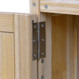 Outdoor kitchen island, rolling bar cart & storage cabinet, natural