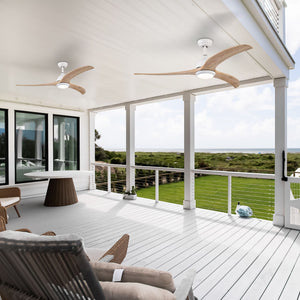 Indoor Outdoor Ceiling Fan With Light With Remote Control, Noiseless Reversible Motor, 6 Speed, 3 Color