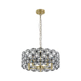 19' Geometric Crystal and BlackGold Round Pendant Chandelier