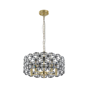 19' Geometric Crystal and BlackGold Round Pendant Chandelier