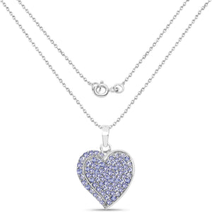 3.97 Carat Genuine Tanzanite .925 Sterling Silver Pendant