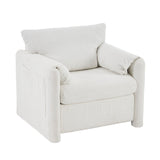 002 Fixed-Modern Accent Chair Single Seater Ivory White
