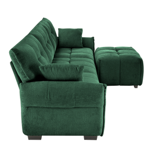 Three-Seater Sofa Set With Ottoman And Pillows