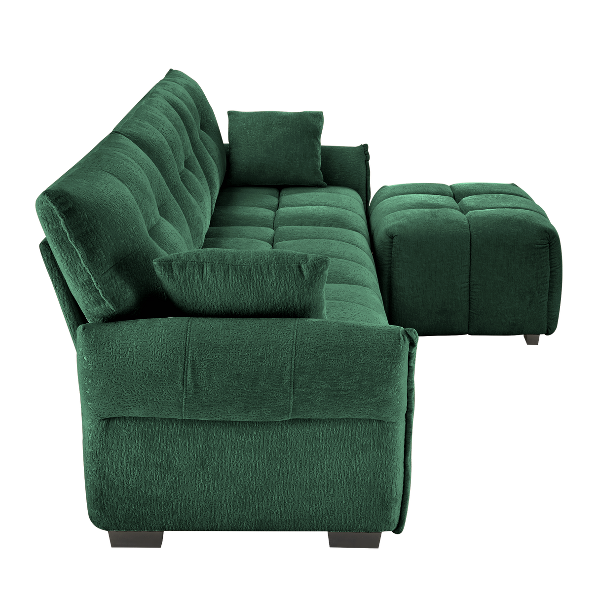 Three-Seater Sofa Set With Ottoman and Pillows