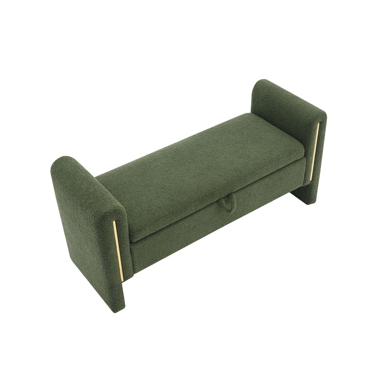 Modern Teddy Upholstered Large Bed End Bench With Arms And Storage