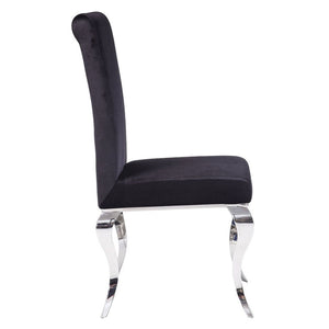 Fabiola - Side Chair (Set of 2) - Black Fabric & Stainless Steel