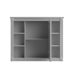 Wall Mounted Bathroom Storage Cabinet With Mirror, Cabinet With 6 Open Shelves And Adjustable Interior