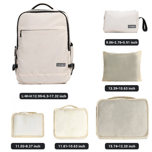 9-Piece White Luggage Set by GigaTech