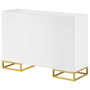 Synchrony - 2 Door Accent Cabinet With Art Deco Trim - White