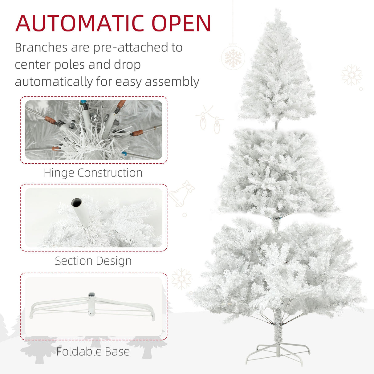 HOMCOM 9ft Tall Artificial Christmas Tree