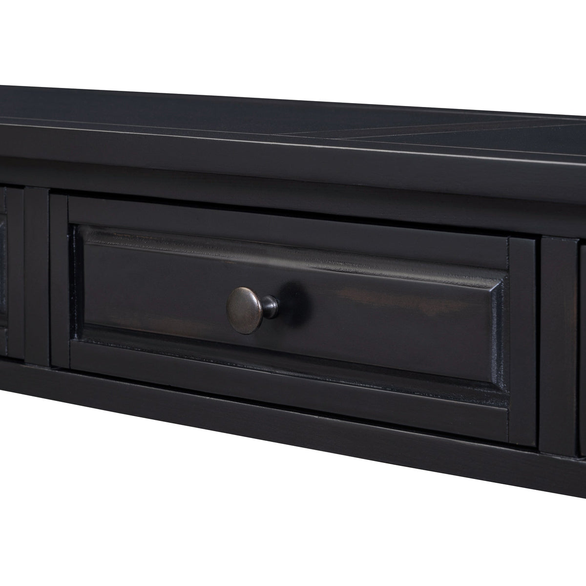 TREXM 63" Long Console Table with Drawers and Shelf
