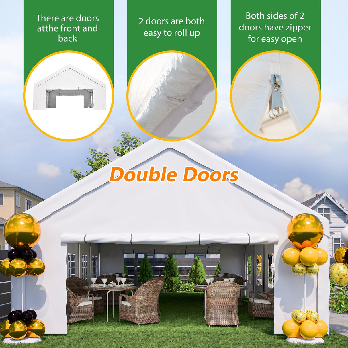 20x32 FT Party Tent with Removable Sidewalls & Storage Bags