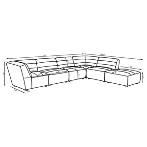 Vincent - 6 Piece Modular Sectional - Charcoal
