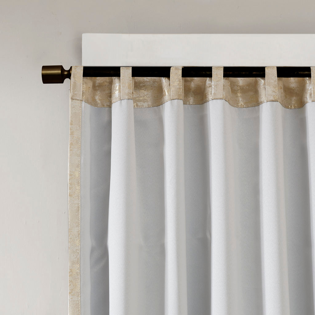 Jacquard lined total blackout rod pocket/back tab curtain panel (only 1 pc panel)
