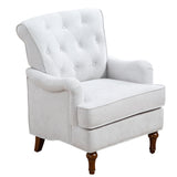 Chenille Tufted Upholstered Rolled Back Accent Chair