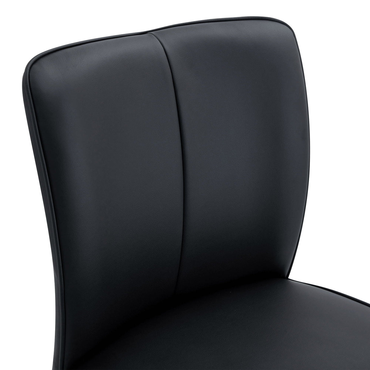 Modern Bar Chair Set Streamlined Backrest Metal Legs 2 Pieces - Black / Silver