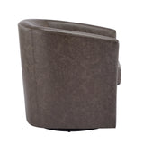 Wilmore Faux Leather Swivel Barrel Chair