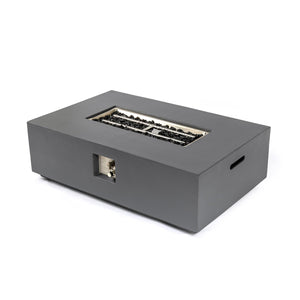 Volon Modern Rectangular Fire Pit Table in Light Gray