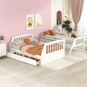Bunk Bed With Drawers, Ladder And Storage Staircase