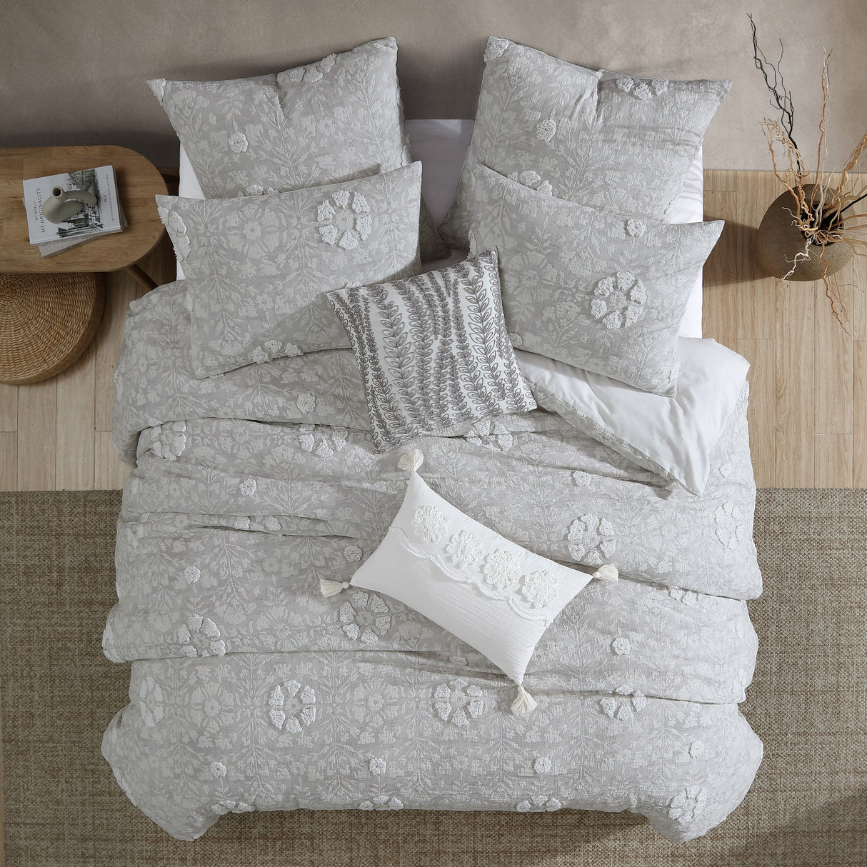 Tacey 5 Pc Textured Woven Jacquard Comforter Set