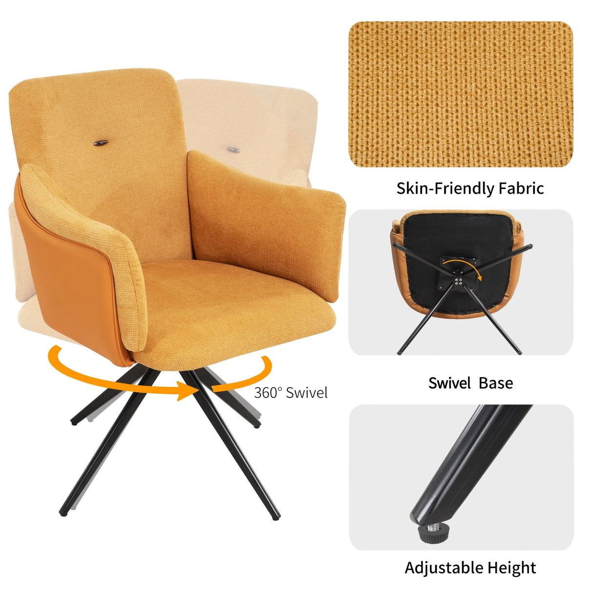 Swivel Home Office Desk Chairs With Arm (Set of 2)