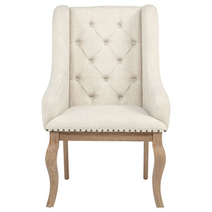 Brockway Upholstered Arm Chair Barley Brown (Set of 2)