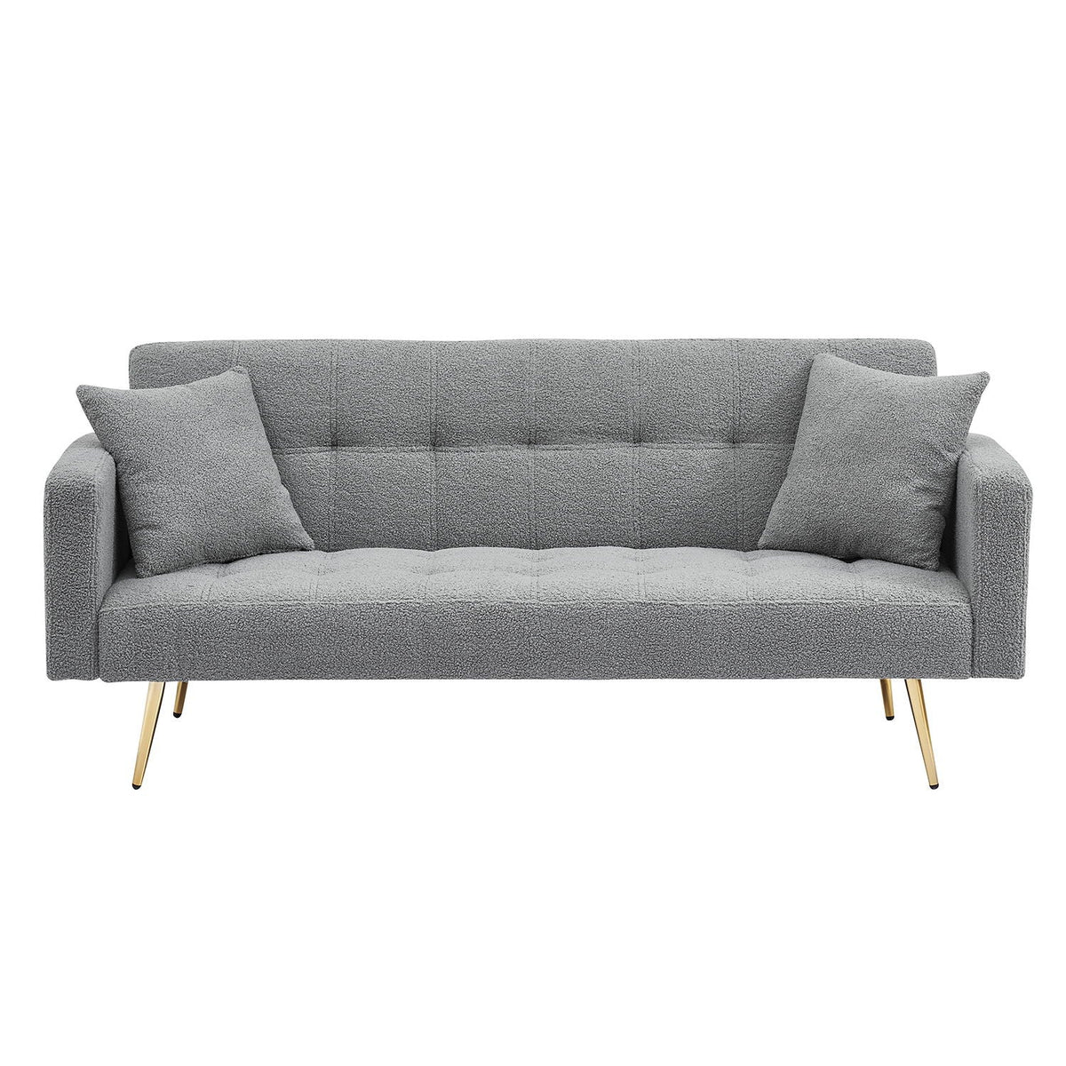 Teddy Fleece Sofa Bed With Luxurious Throw Pillows