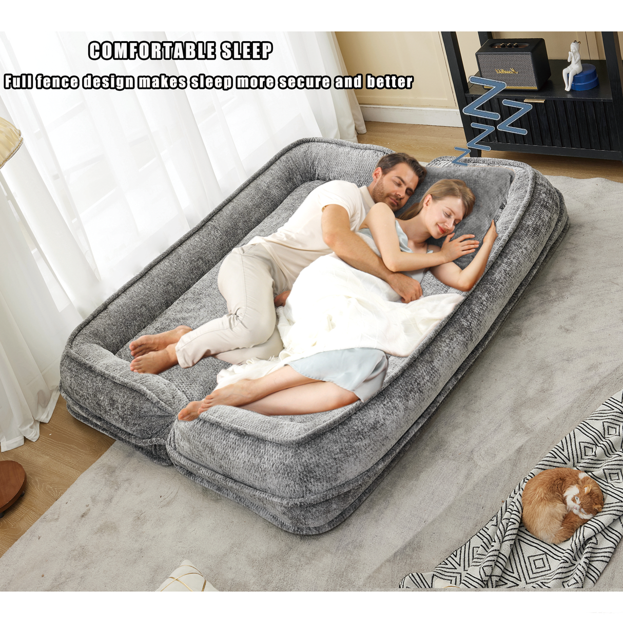 Double Human Dog Bed Loveseat - Extra Large Floor Couch