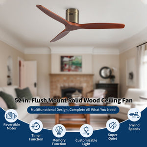 Low Profile Flush Mount Ceiling Fan Without Light