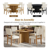 5-Piece Modern Round Dining Set with Upholstered Chairs