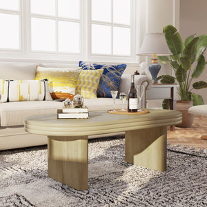 Oval Fluted Coffee Table - Natural