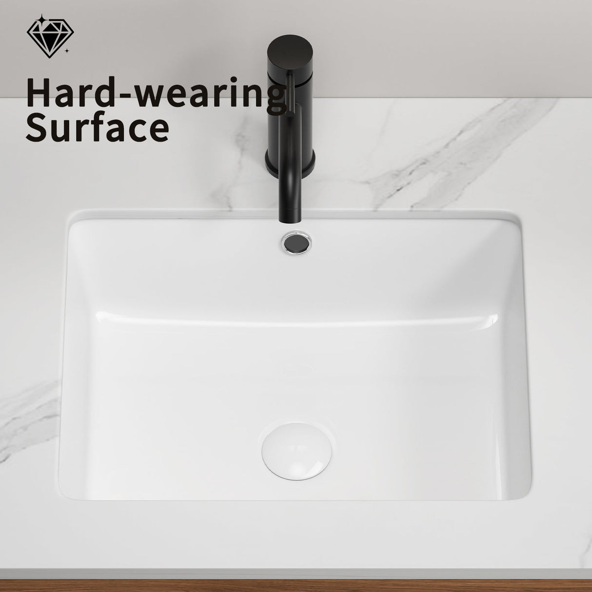 Rectangular Undermount Bathroom Sink