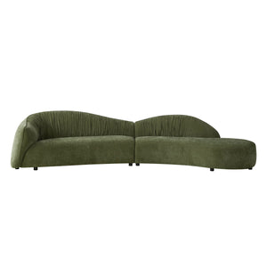 145.67" Mid-Century Upholstered Comfy Couch with Facing Chaise Right