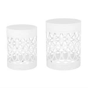 Outdoor Metal S/2 End Table