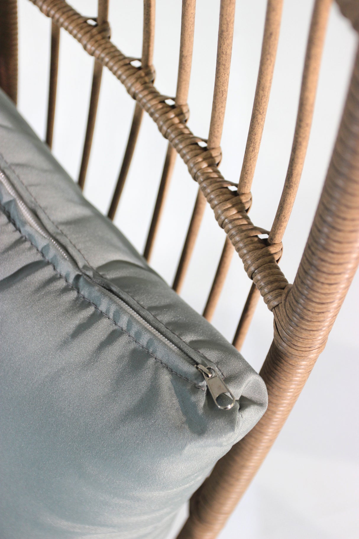 Outdoor garden wicker egg chair and footstool patio chaise