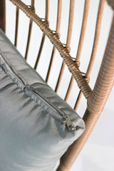 Outdoor garden wicker egg chair and footstool patio chaise