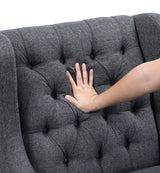 Button-Tufted Upholstered High Back Accent Chair